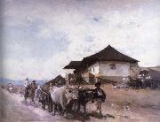 Nicolae Grigorescu Ox Cart at Oratii painting